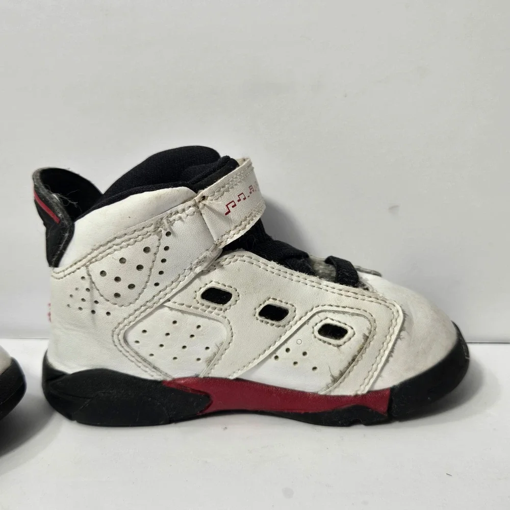 Nike Air Jordan 6 Retro Toddler White Varsity Red Black 428820-100 Size 6C